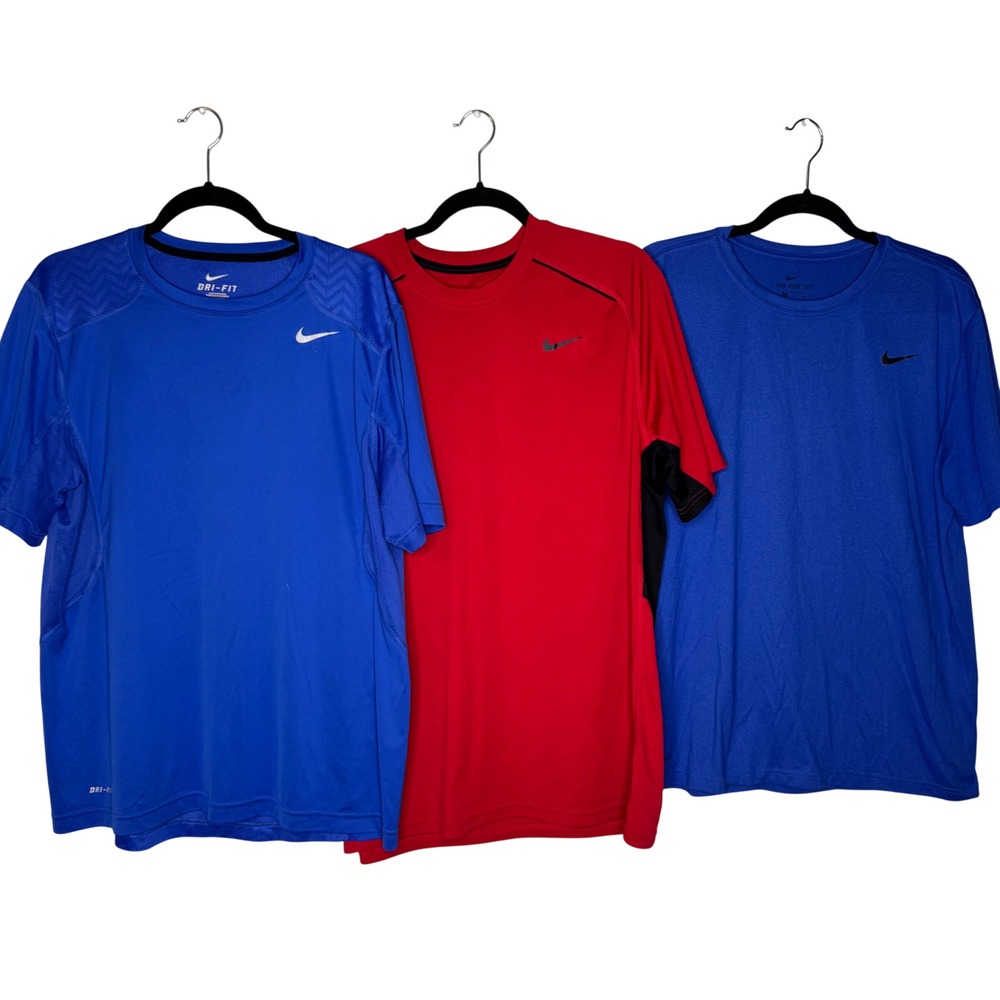 Nike Men’s Dri-FIT Short Sleeve Athletic Shirt - Blue / Red